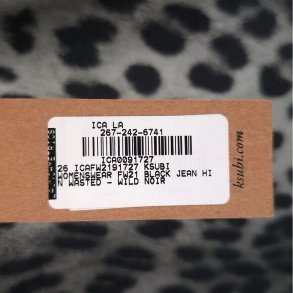 NWT KSUBI Black Leopard Skinny Jeans Wild Noir Pockets‎ WFA22DJ015 Size 26 - Picture 4 of 12